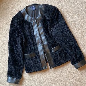 Faux Persian lamb & leather jacket
